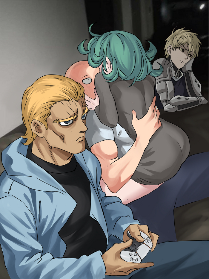   !   ! , Anime Art, Saitama, Tatsumaki, Genos, King (Onepunchman), Onepunchman