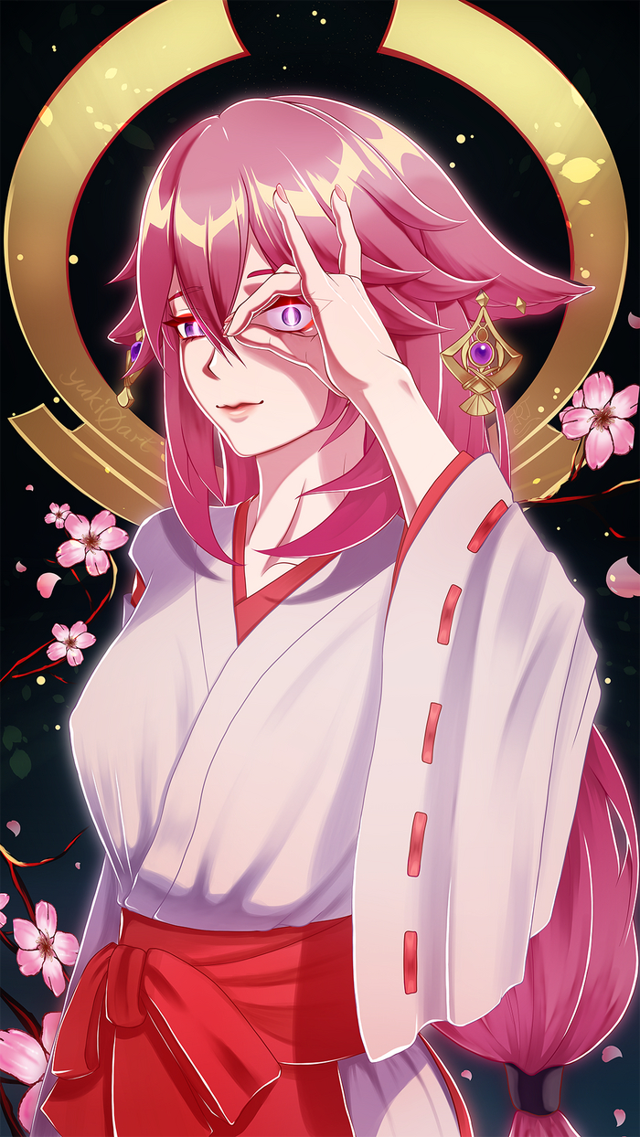  ,   Anime Art, , , Genshin Impact, Game Art,  ( ), Yae Miko (Genshin Impact), 