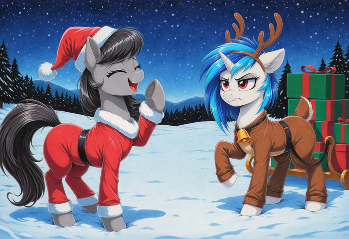 ,   ? My Little Pony, Ponyart, Octavia Melody, Vinyl Scratch,  