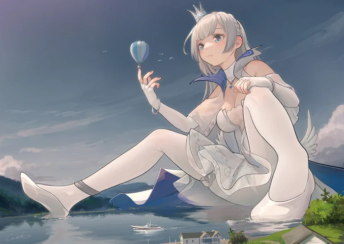 White princess - Argus (Azur Lane), Landscape, Anime art, Azur lane, The dress, Welt (Kinsei Koutenkyoku)