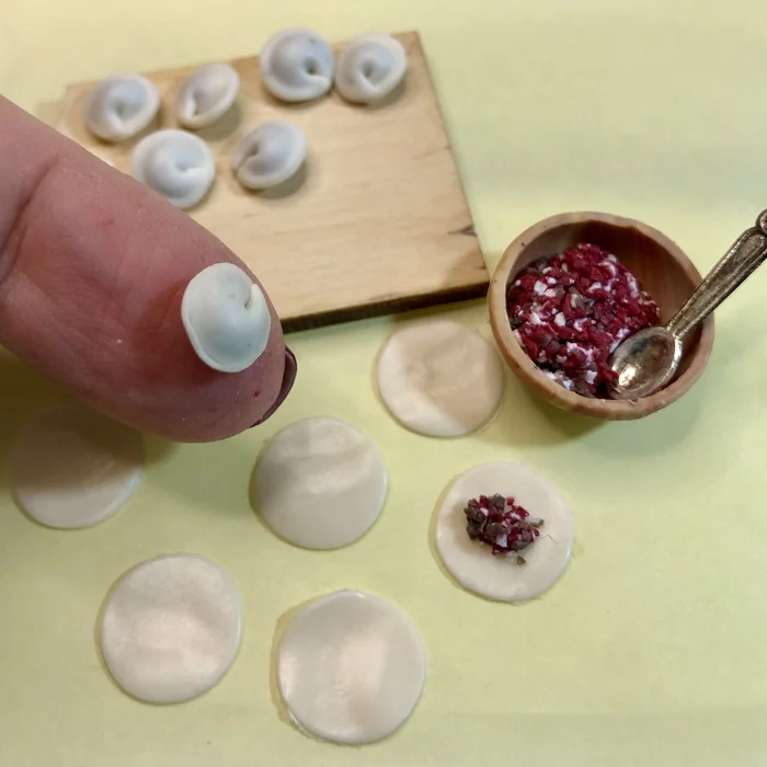 Mini dumplings - My, Polymer clay, Decoration, Лепка, Miniature, Longpost, Dumplings, Needlework without process