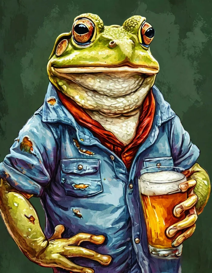 Well, I guess I'll join you this evening! Happy Wednesday! - Wednesday, Toad, Frogs, Neural network art