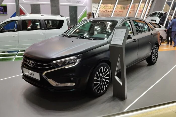 AVTOVAZ showed Aura with a matte black body and a black and beige interior at the Comtrans-2024 exhibition - Telegram (link), Motorists, Transport, Auto, AvtoVAZ, Longpost