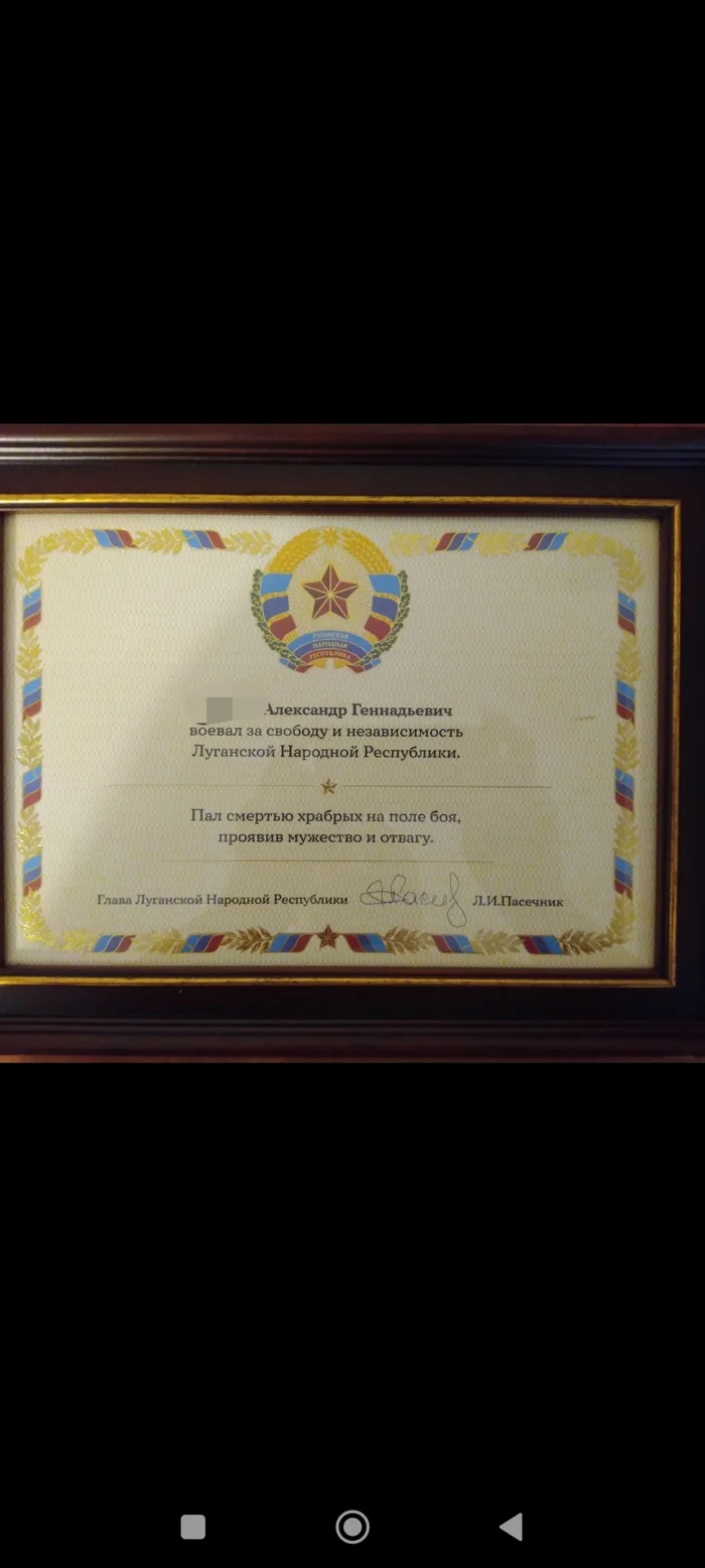 For Artemovsk - War in Ukraine, Special operation, Medals, Medals of the NWO, A wave of posts, Reward, Posthumously, Longpost, LPR, Medal for Bravery, Bakhmut