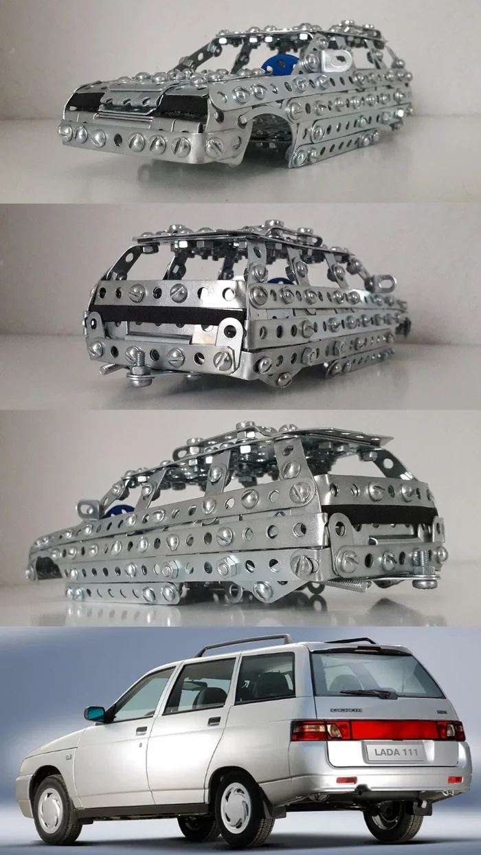 VAZ-2111 from a metal construction set in progress - My, AvtoVAZ, Lada, Zhiguli, Vaz 2111, Modeling, Metal constructor