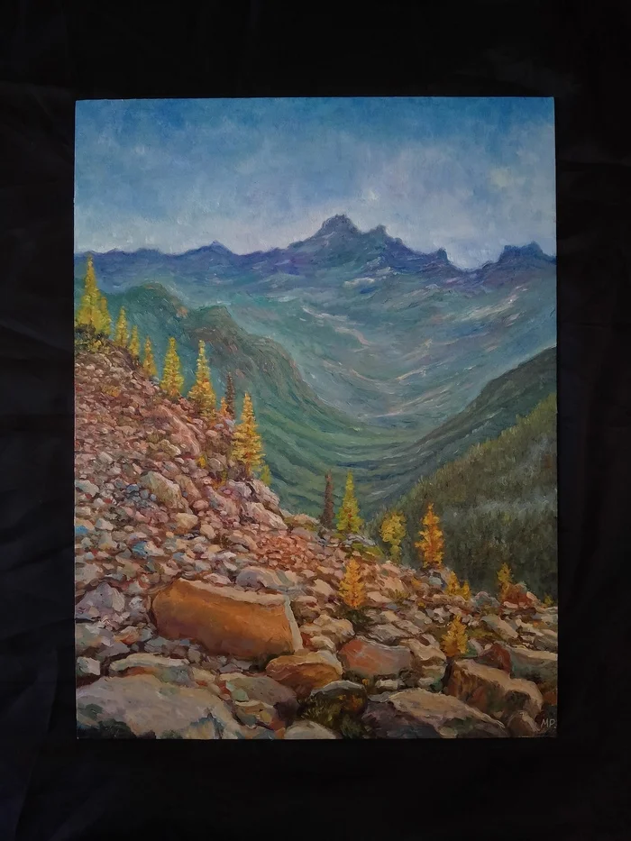 Post #12124642 - My, Painting, Landscape, Painting, Canvas, The mountains, Oil painting, Forest