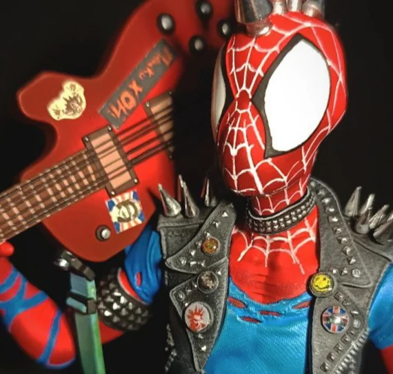 Spider Punk - My, Painting, 3D печать, 3D printer, Figurines, 3D, Spider, Painting, Spiderman, Marvel, Painting miniatures, Punks, Punk rock, Longpost