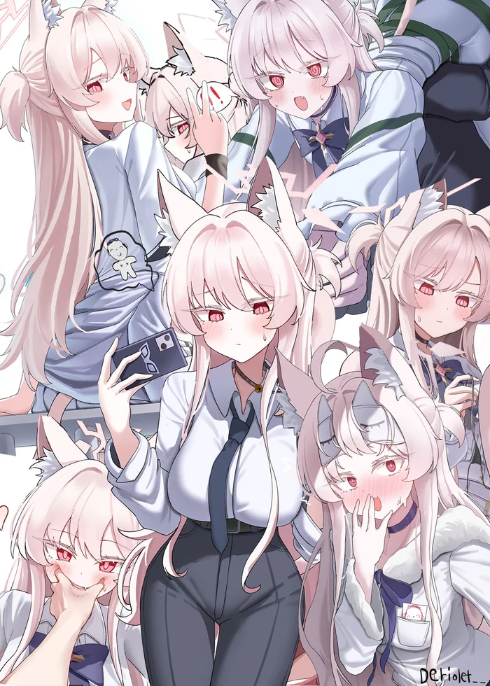 Continuation of the post Ironing, ironing, ironing - Anime art, Anime, Blue archive, Kiyosumi Akira, Animal ears, Iron, Reply to post