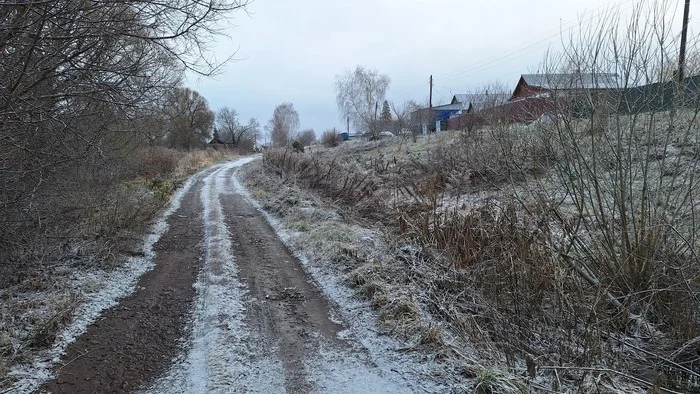 Post #12127051 - My, Road, Autumn, Snow, Village, The photo