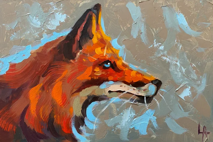 Post #12128488 - My, Art, Painting, Painting, Animals, Animalistics, Fox