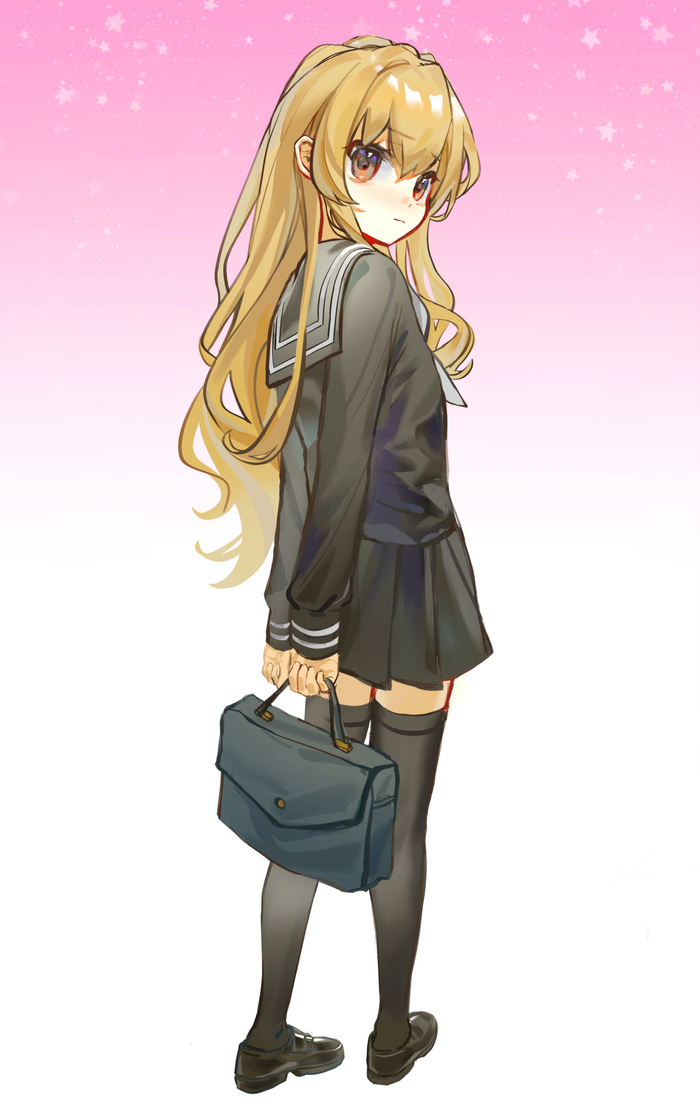 Taiga , Anime Art, Toradora, Aisaka Taiga, Seifuku, Zettai Ryouiki