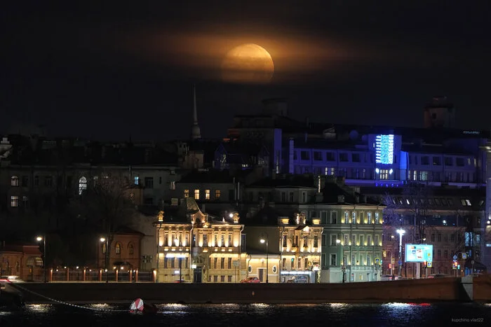 Post #12133523 - My, The photo, Saint Petersburg, moon, Sunset