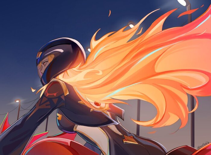 Длинные волосы развеваются...