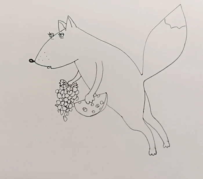 Post #12132921 - My, Drawing, Humor, Pen drawing, Liner, Krylov's fables, Fox