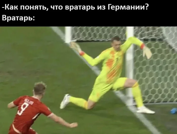 Post #12132350 - Humor, Picture with text, Goalkeeper, Manuel Neuer, Germany, Telegram (link), Swastika