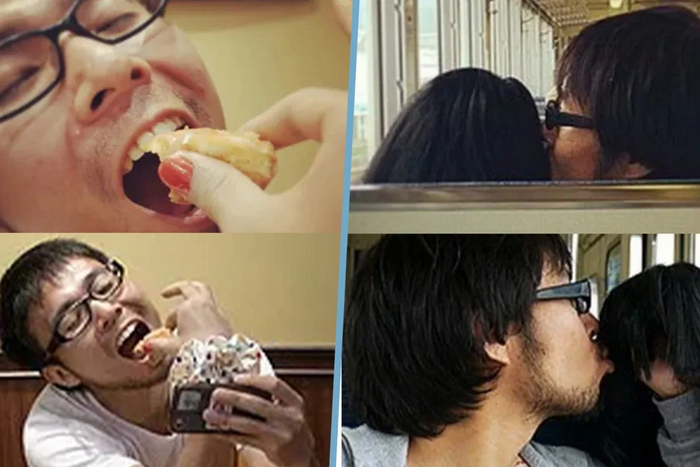 Японский мужик сфальсифицировал себе девушку для фото в соцсетях из удачных ракурсов и своей руки