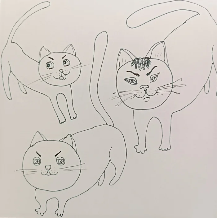 Post #12133180 - My, Drawing, Humor, Pen drawing, Liner, cat