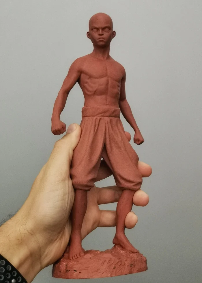 Made a figurine of Avatar Aang from plasticine - My, Avatar: The Legend of Aang, Aang, Plasticine, Sculpture, Handmade, Friday tag is mine, Creation, Needlework with process, Лепка, Video, Vertical video, Soundless, Longpost
