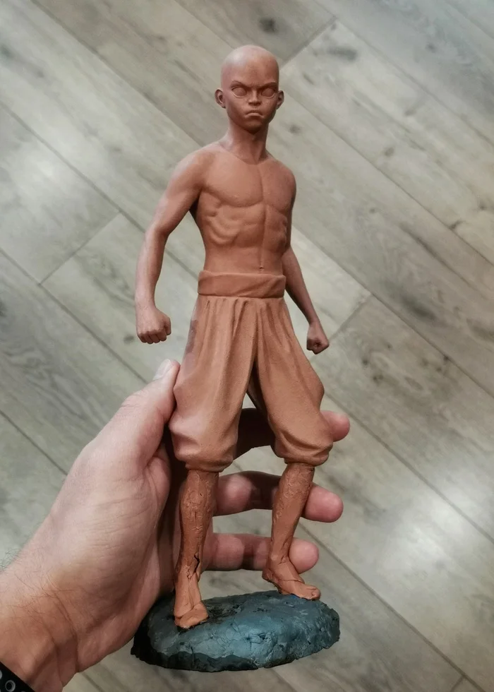 Made a figurine of Avatar Aang from plasticine - My, Avatar: The Legend of Aang, Aang, Plasticine, Sculpture, Handmade, Friday tag is mine, Creation, Needlework with process, Лепка, Video, Vertical video, Soundless, Longpost