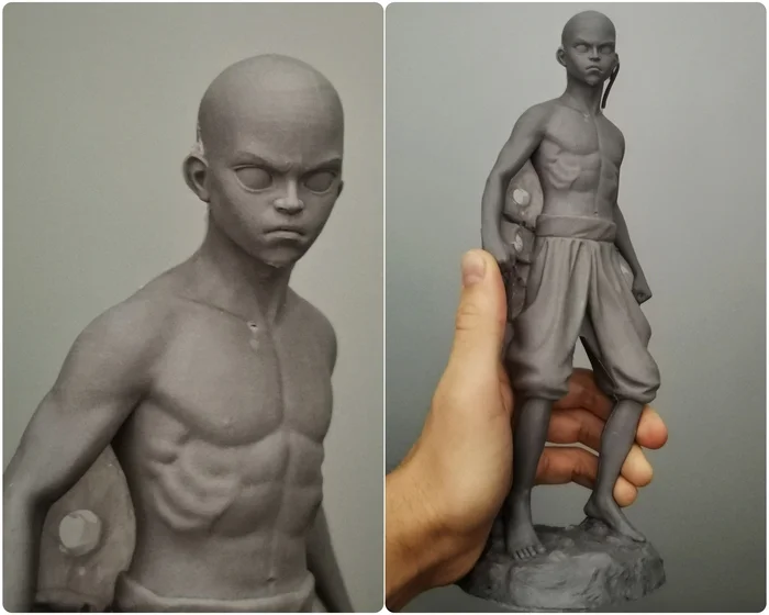 Made a figurine of Avatar Aang from plasticine - My, Avatar: The Legend of Aang, Aang, Plasticine, Sculpture, Handmade, Friday tag is mine, Creation, Needlework with process, Лепка, Video, Vertical video, Soundless, Longpost