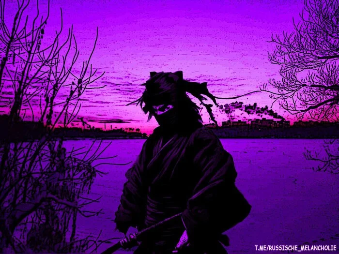 Shinobi Art - Illustrations, Ninja, Sunset, Winter