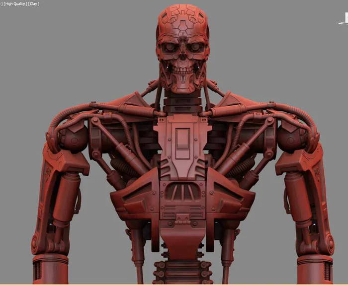 T-600 Terminator Salvation V2 High Detal 3D print model - Моё, 3D печать, Терминатор, 3D принтер, Масштабная модель, Моделизм, 3D моделирование, Покраска миниатюр, Длиннопост