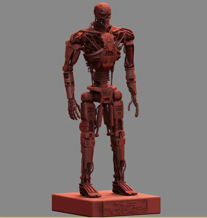 T-600 Terminator Salvation V2 High Detal 3D print model - Моё, 3D печать, Терминатор, 3D принтер, Масштабная модель, Моделизм, 3D моделирование, Покраска миниатюр, Длиннопост