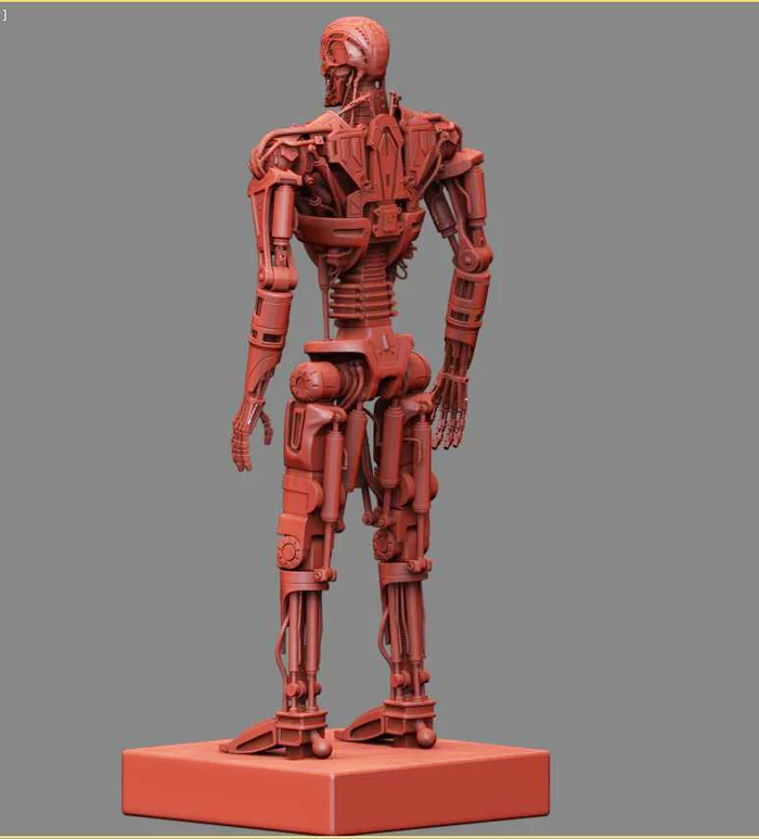 T-600 Terminator Salvation V2 High Detal 3D print model - Моё, 3D печать, Терминатор, 3D принтер, Масштабная модель, Моделизм, 3D моделирование, Покраска миниатюр, Длиннопост