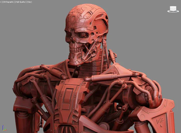 T-600 Terminator Salvation V2 High Detal 3D print model - Моё, 3D печать, Терминатор, 3D принтер, Масштабная модель, Моделизм, 3D моделирование, Покраска миниатюр, Длиннопост