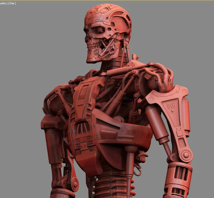 T-600 Terminator Salvation V2 High Detal 3D print model - Моё, 3D печать, Терминатор, 3D принтер, Масштабная модель, Моделизм, 3D моделирование, Покраска миниатюр, Длиннопост