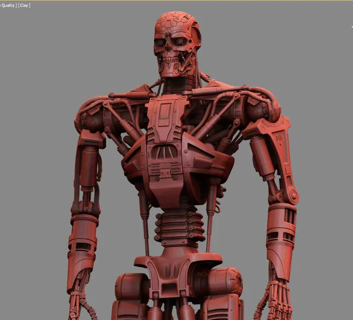 T-600 Terminator Salvation V2 High Detal 3D print model - Моё, 3D печать, Терминатор, 3D принтер, Масштабная модель, Моделизм, 3D моделирование, Покраска миниатюр, Длиннопост