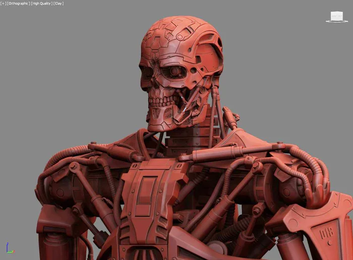 T-600 Terminator Salvation V2 High Detal 3D print model - Моё, 3D печать, Терминатор, 3D принтер, Масштабная модель, Моделизм, 3D моделирование, Покраска миниатюр, Длиннопост