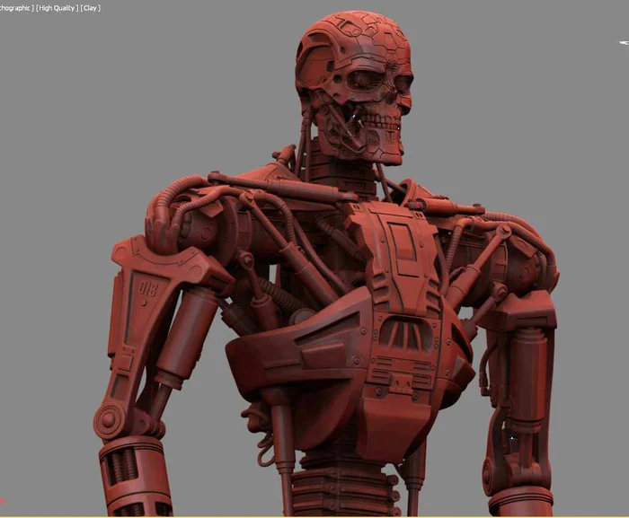 T-600 Terminator Salvation V2 High Detal 3D print model - Моё, 3D печать, Терминатор, 3D принтер, Масштабная модель, Моделизм, 3D моделирование, Покраска миниатюр, Длиннопост