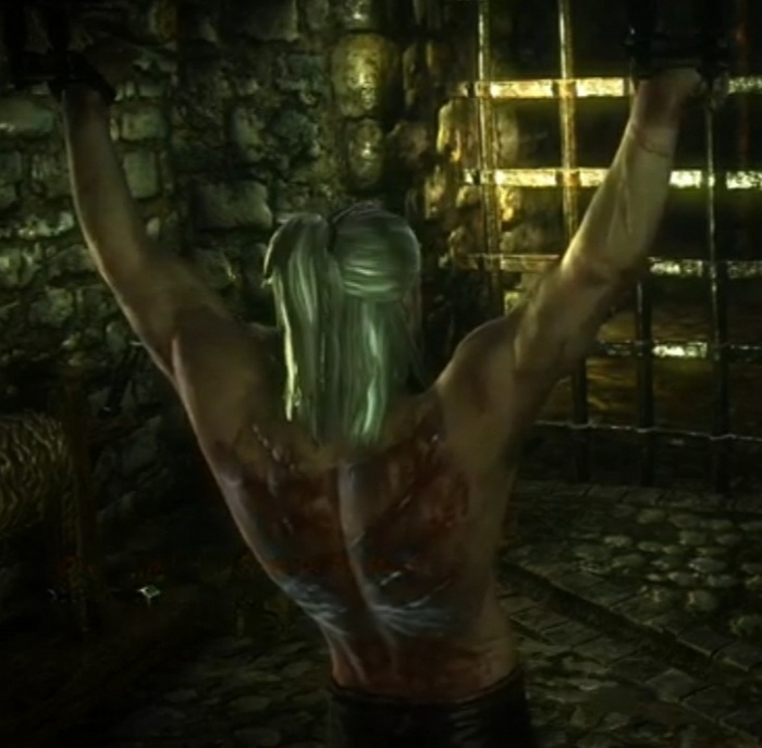 Шрамы на спине Геральта.