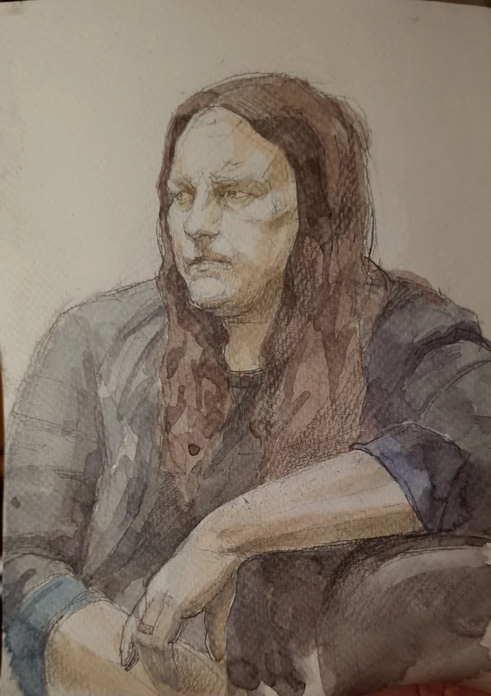 Jonas Renkse (Katatonia) - My, Katatonia, Metal, Progressive Metal, Drawing, Watercolor