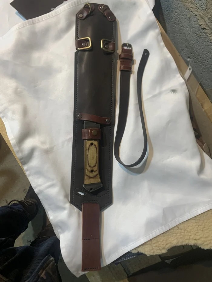 Sheath, on the belt, on the leg, under the arm - My, Leather, Natural leather, Handmade, Sheath, Longpost