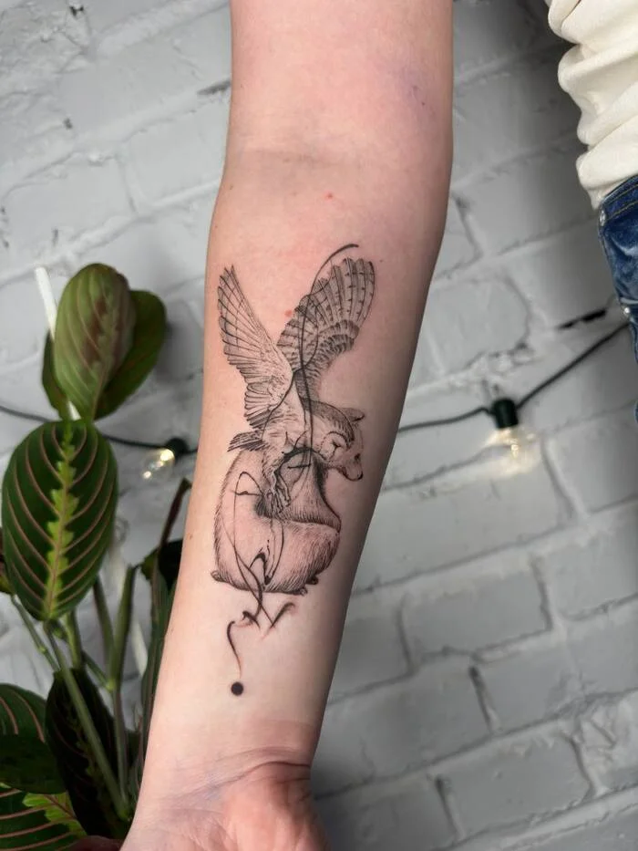 Fresh tattoo and healed - Crossposting, Pikabu publish bot, Tattoo, The photo