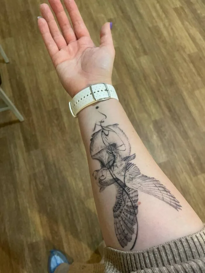 Fresh tattoo and healed - Crossposting, Pikabu publish bot, Tattoo, The photo
