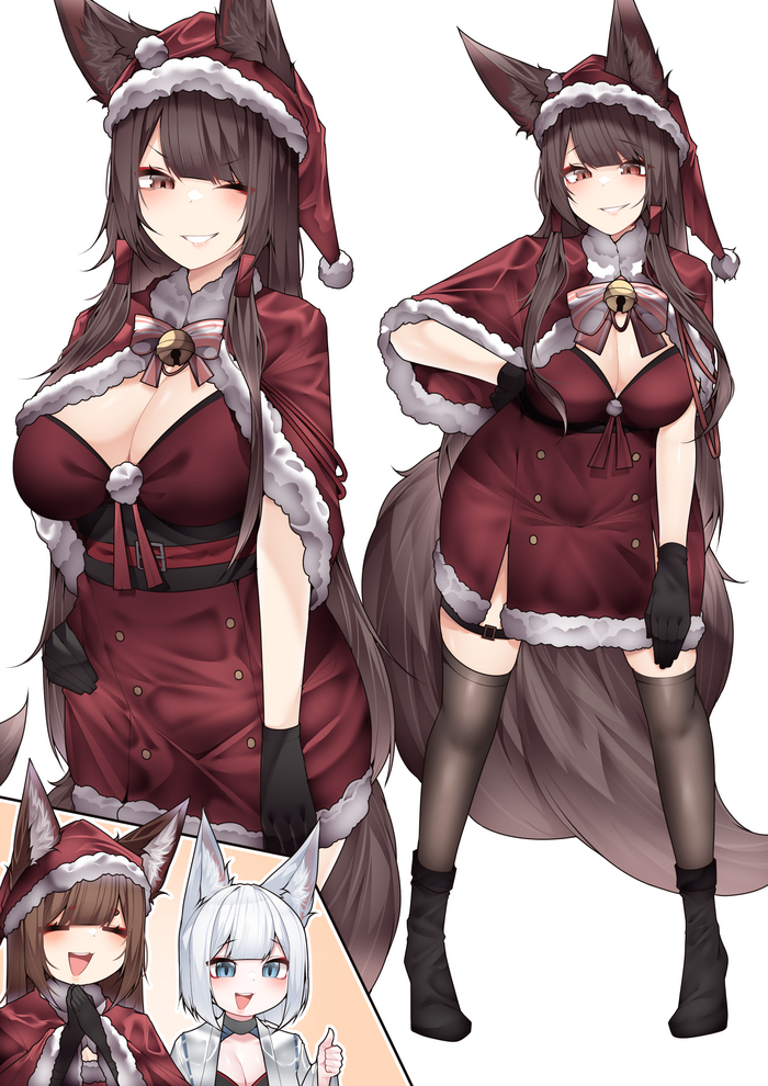   Samip, , , Anime Art, Azur Lane, Animal Ears, , , Amagi, Kaga, Akagi