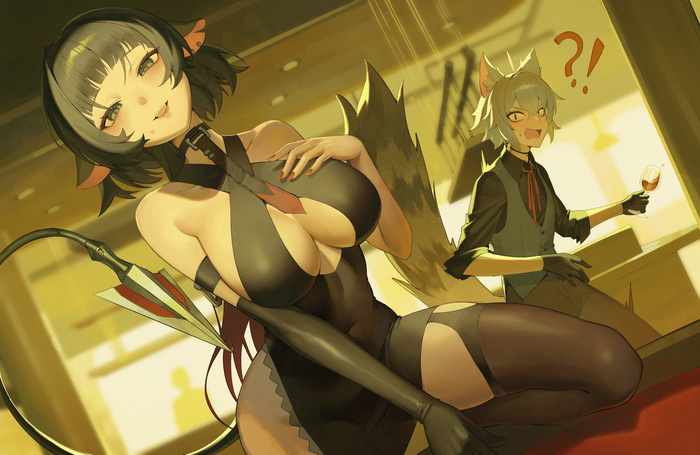   Anime Art, , , , Zenless Zone Zero, Jane Doe (zzz), Seth (zzz), Animal Ears,  