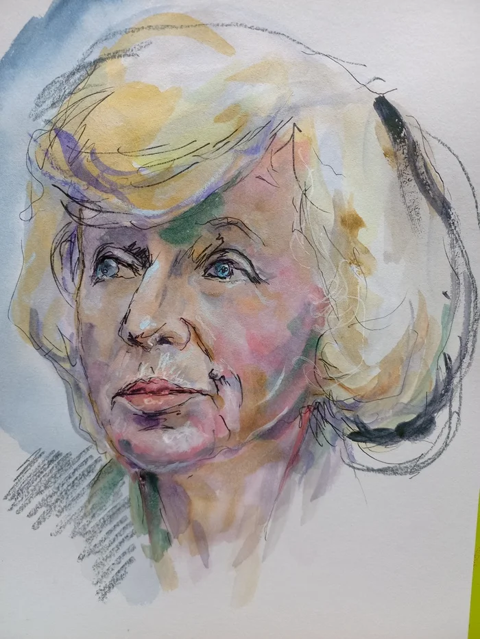 Valentina Leontyeva. Portrait - My, Modern Art, Art, Watercolor, Portrait, Traditional art, Valentina Leontyeva, GOOG night kids