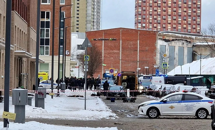 © РИА Новости. Место происшествия, где было приведено в действие взрывное устройство на Рязанском проспекте в Москве