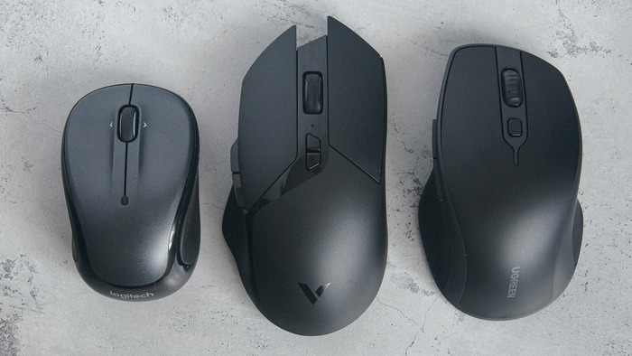 Logitech M325s, Rapoo MT760L, Ugreen MU101