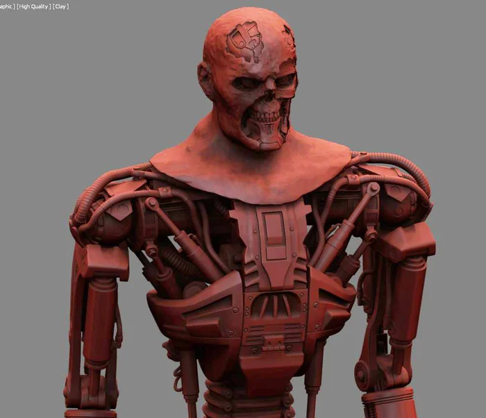 T-600 Terminator Salvation V2 High Detal 3D print model #2 - Моё, Терминатор, 3D печать, Моделизм, Покраска миниатюр, Масштабная модель, Длиннопост
