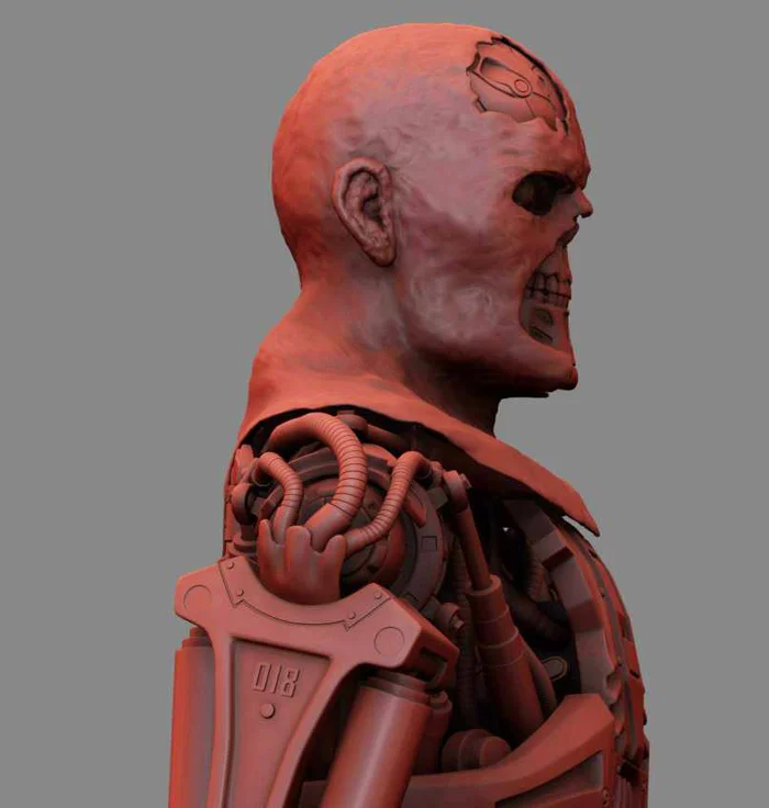 T-600 Terminator Salvation V2 High Detal 3D print model #2 - Моё, Терминатор, 3D печать, Моделизм, Покраска миниатюр, Масштабная модель, Длиннопост