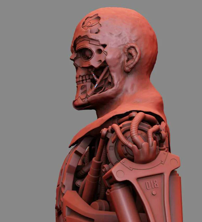 T-600 Terminator Salvation V2 High Detal 3D print model #2 - Моё, Терминатор, 3D печать, Моделизм, Покраска миниатюр, Масштабная модель, Длиннопост