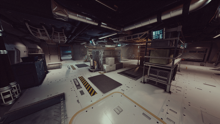 Из инженерного можно зайти в 1х1 хранилище, из которого уже в большое 2х2 хранилище (тоже Страуд)