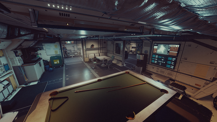 Возвращаясь на 2 этажа ниже рубки, туда где инженерный отсек мы из него можем попасть в другую жилую комнату отдыха 2х2 (Нова) из которой можно попасть в арсенал (Нова)