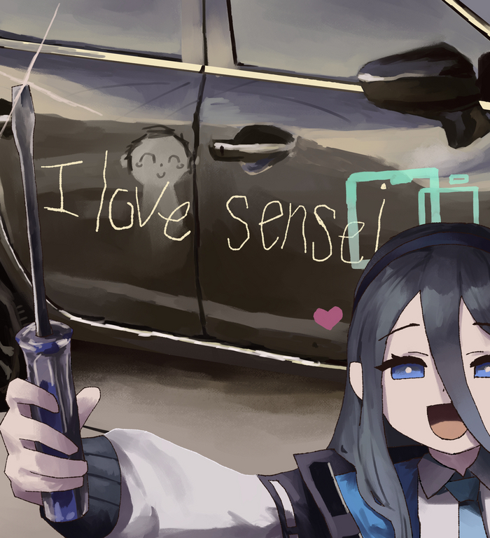   ,       , Anime Art, Blue Archive, Tendou Alice, Sensei (Blue Archive)