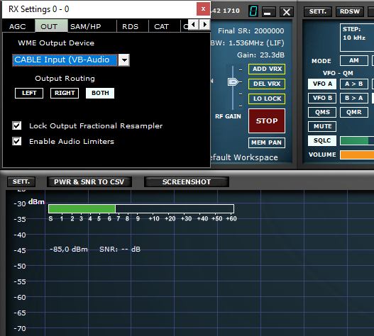 Менюшка переключения вывода аудио программы
